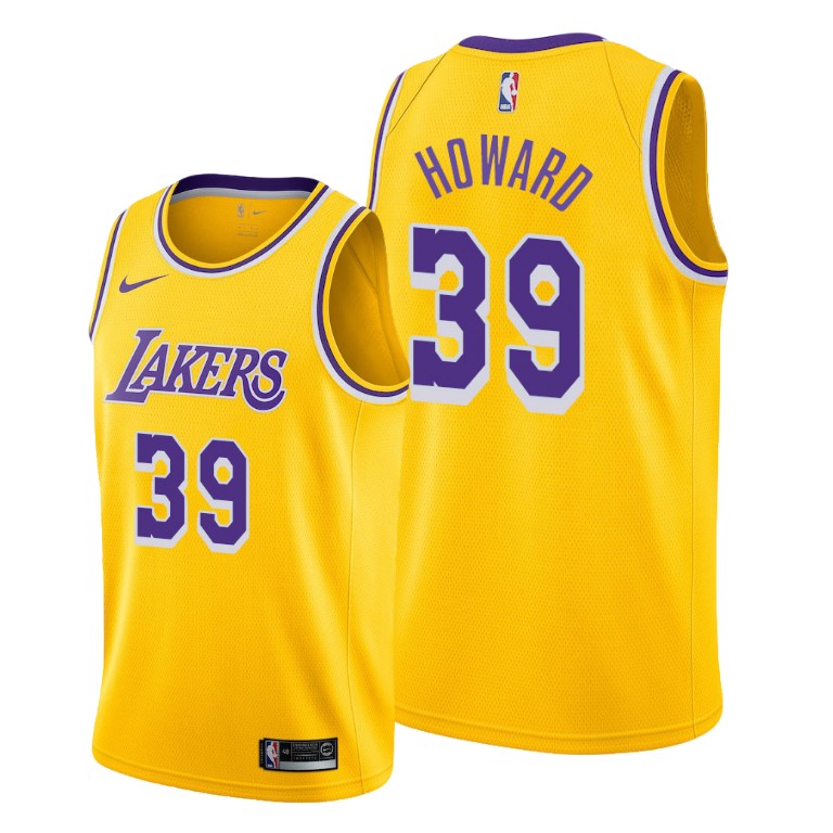 Men's Los Angeles Lakers Dwight Howard #39 NBA 2019-20 Icon Edition Gold Basketball Jersey IGV7783FH